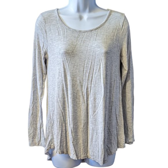 Gap Factory Luxe Long Sleeve Tee Top Shirt Heather Gray Women's Size Small - Picture 1 of 6